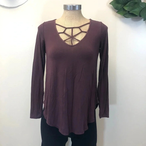 American Eagle Outfitters Tops - 5/$20‎ AMERICAN EAGLE soft & sexy dark purple long sleeve